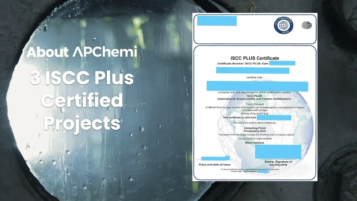 ISCC Plus certified pyrolysis oil produced by APChemi-engineered plant